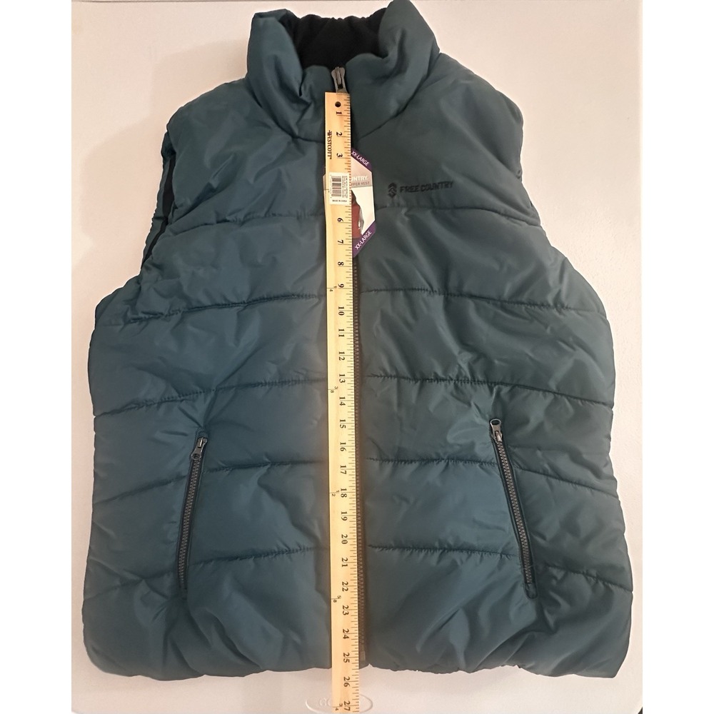 Free Country Women's Blue Solid Ultralite Puffer Vest Collared Full Zip XXL NWT - Picture 4 of 7